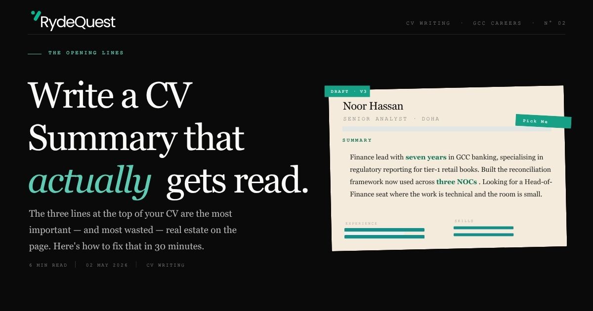 How to Write a  CV Summary That Actually Gets You Noticed